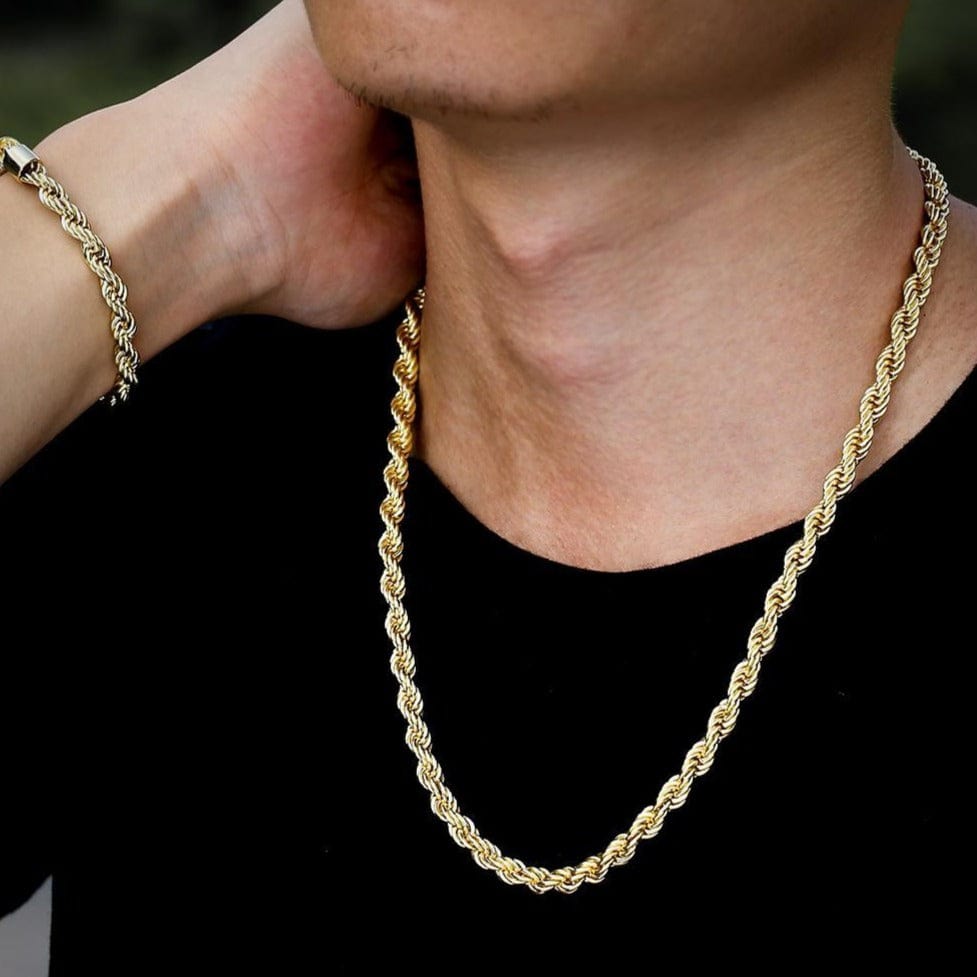 Rope Chain In Yellow Gold -6mm