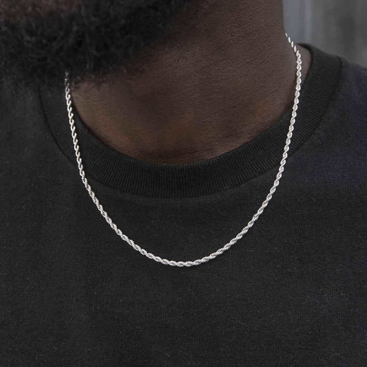 Rope Chain In White Gold -2mm